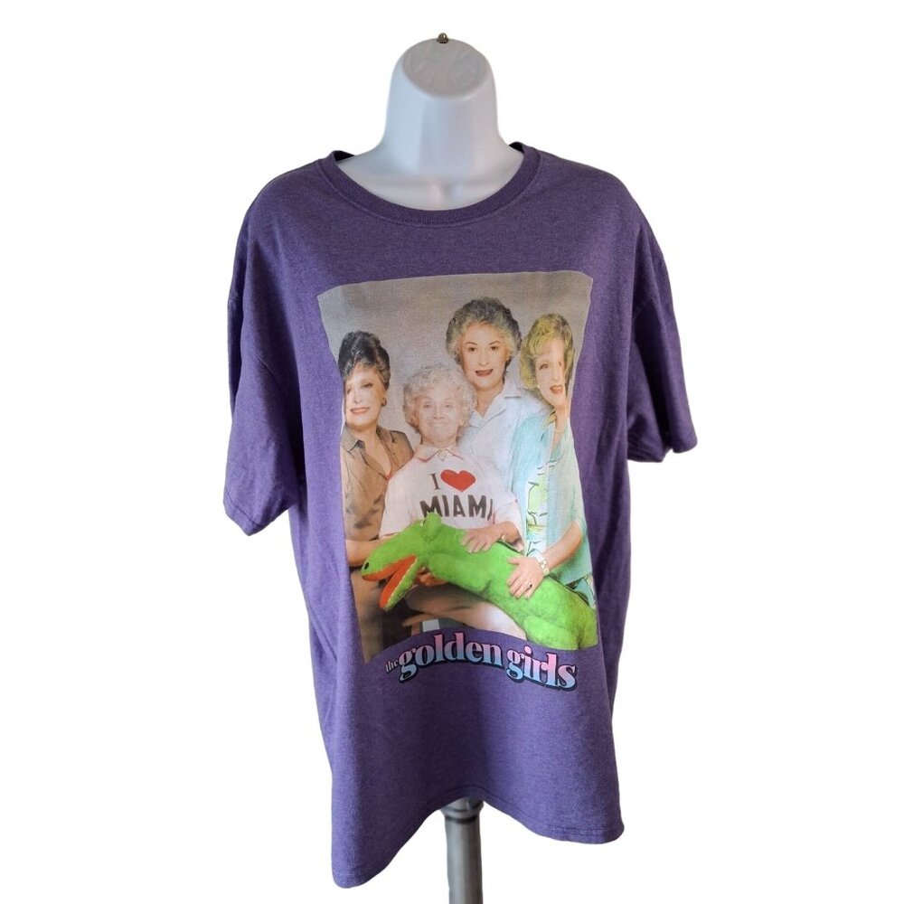 Golden Girls I Love Miami Graphic T-Shirt L Purple Nostalgia Television 90s